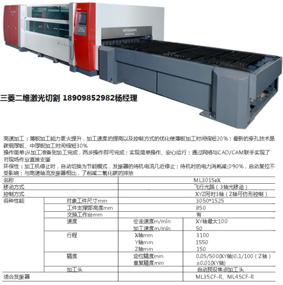 三菱激光切割机型号解析与应用探讨